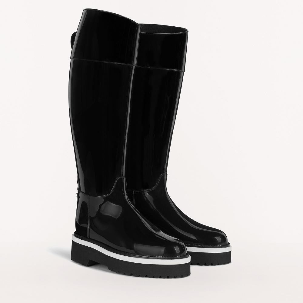 Furla Rainbow Boots Black White Women South Africa NX4712693